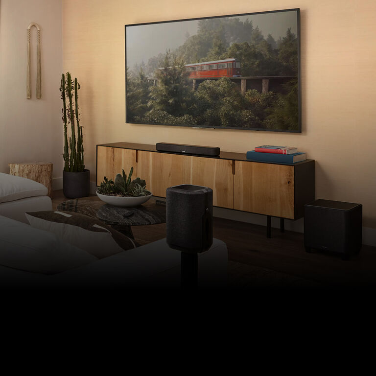 A home with a subtly places home theater system