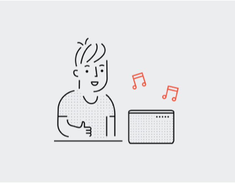 A man listening to a speaker A man listening to a speaker