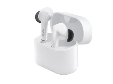 Denon Noise Cancelling Earbuds, White, dynamic