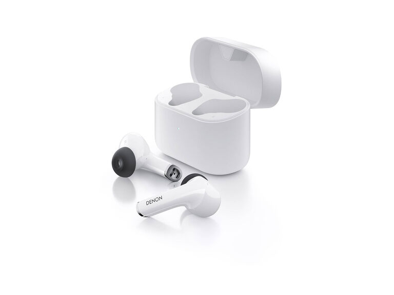 Denon Noise Cancelling Earbuds, White, dynamic